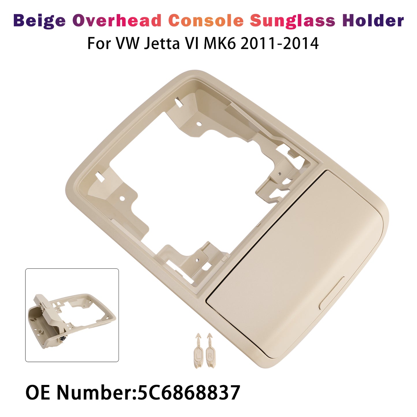2011-2014 VW Jetta VI MK6 5C6868837 Overhead Console Sunglass Holder