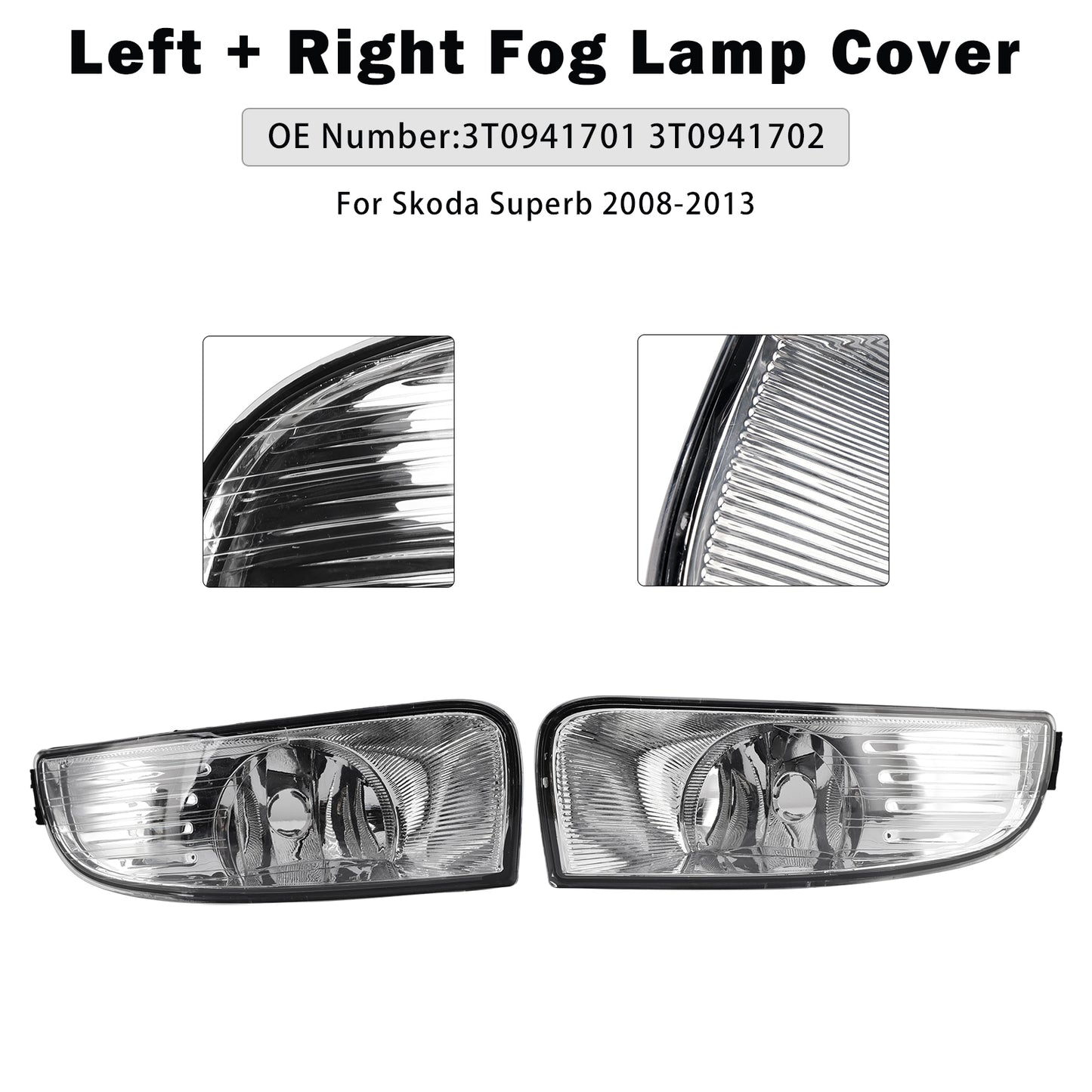 2008-2013 Skoda Superb 3T0941701 3T0941702 Left + Right Fog Lamp Cover