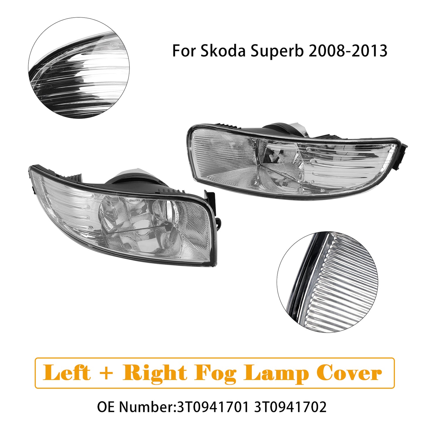 2008-2013 Skoda Superb 3T0941701 3T0941702 Left + Right Fog Lamp Cover