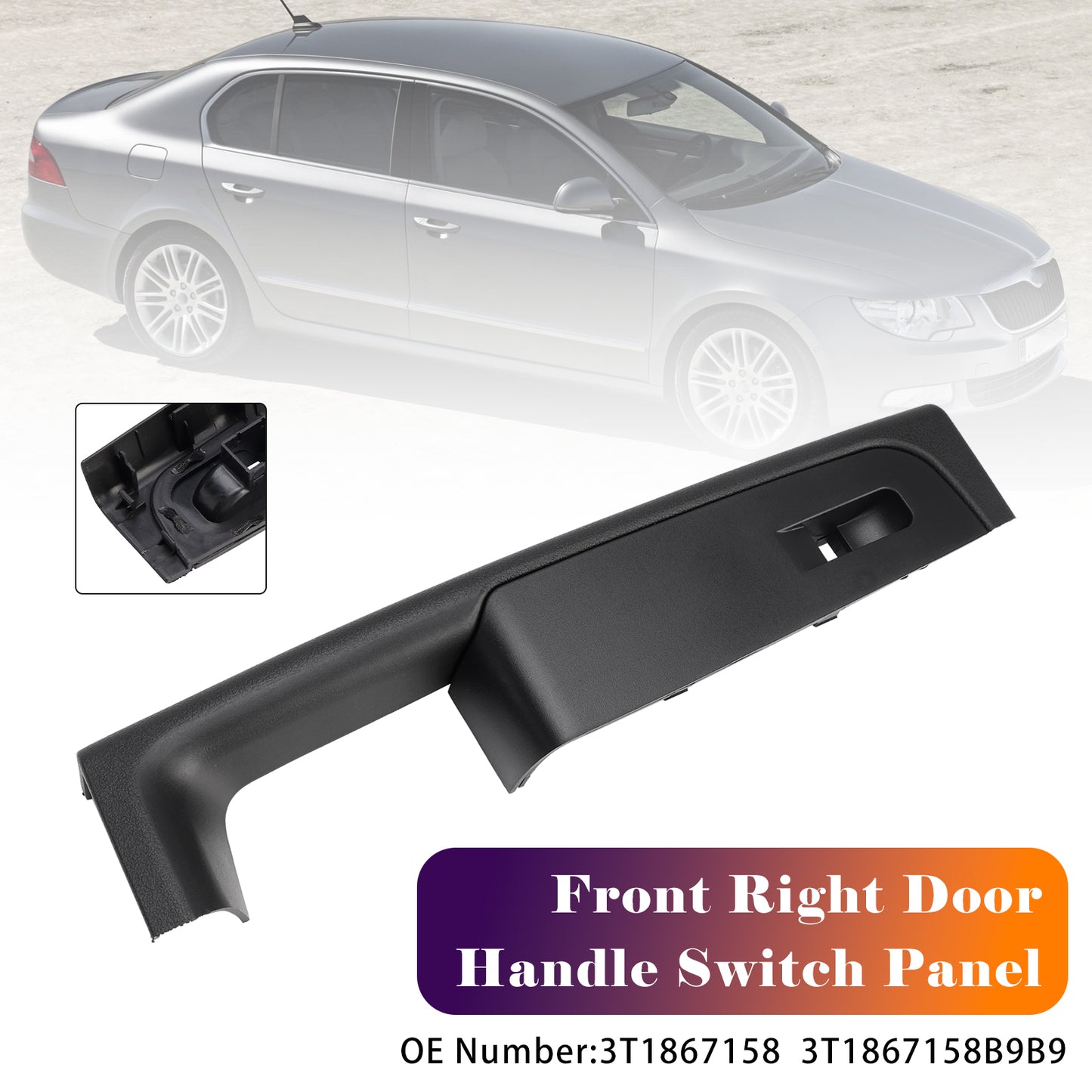 2008-2015 Skoda Superb 3T 3T1867158 Front Right Door Handle Switch Panel