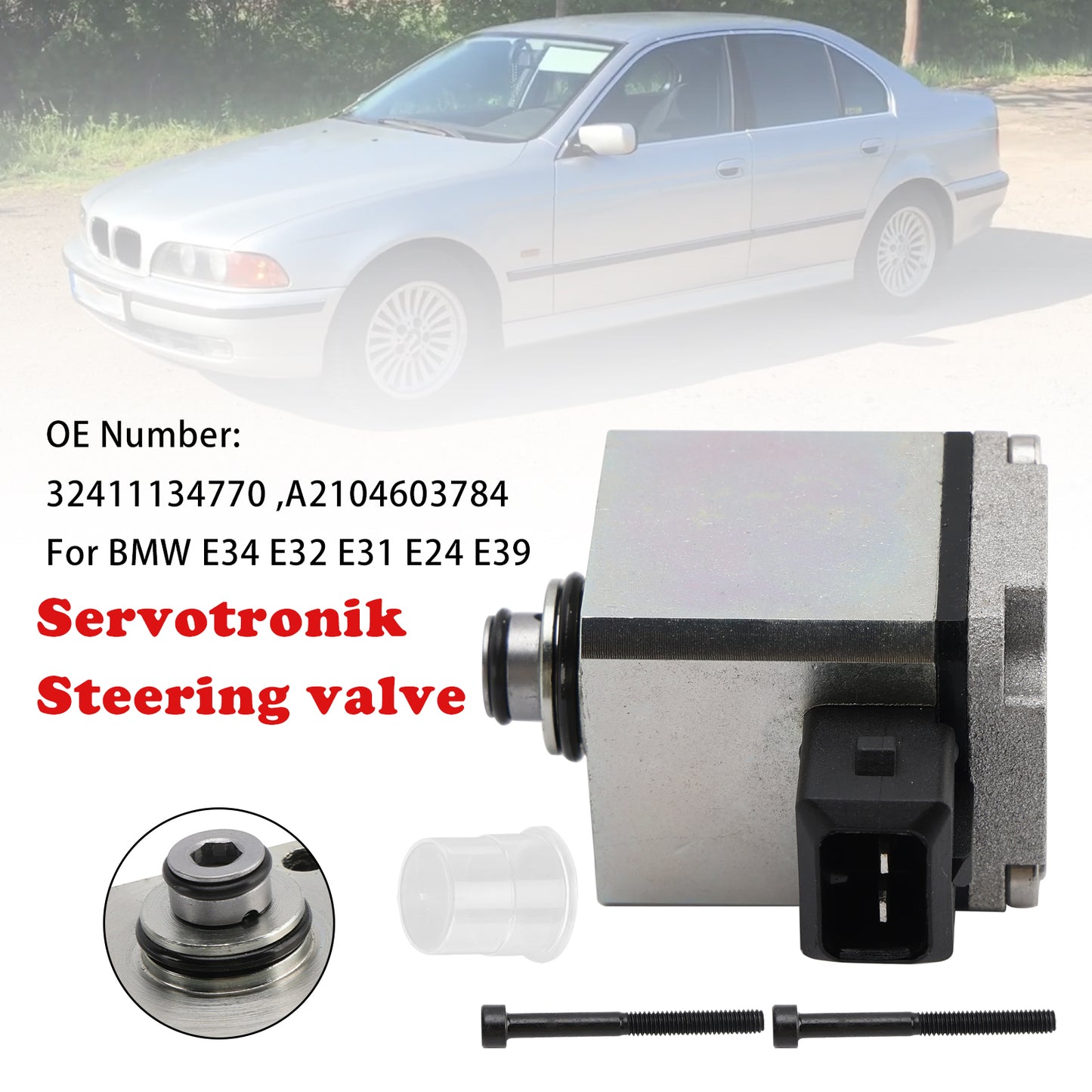 BMW E34 E32 E31 E24 E39 32411134770 A2104603784 Servotronik Steering valve