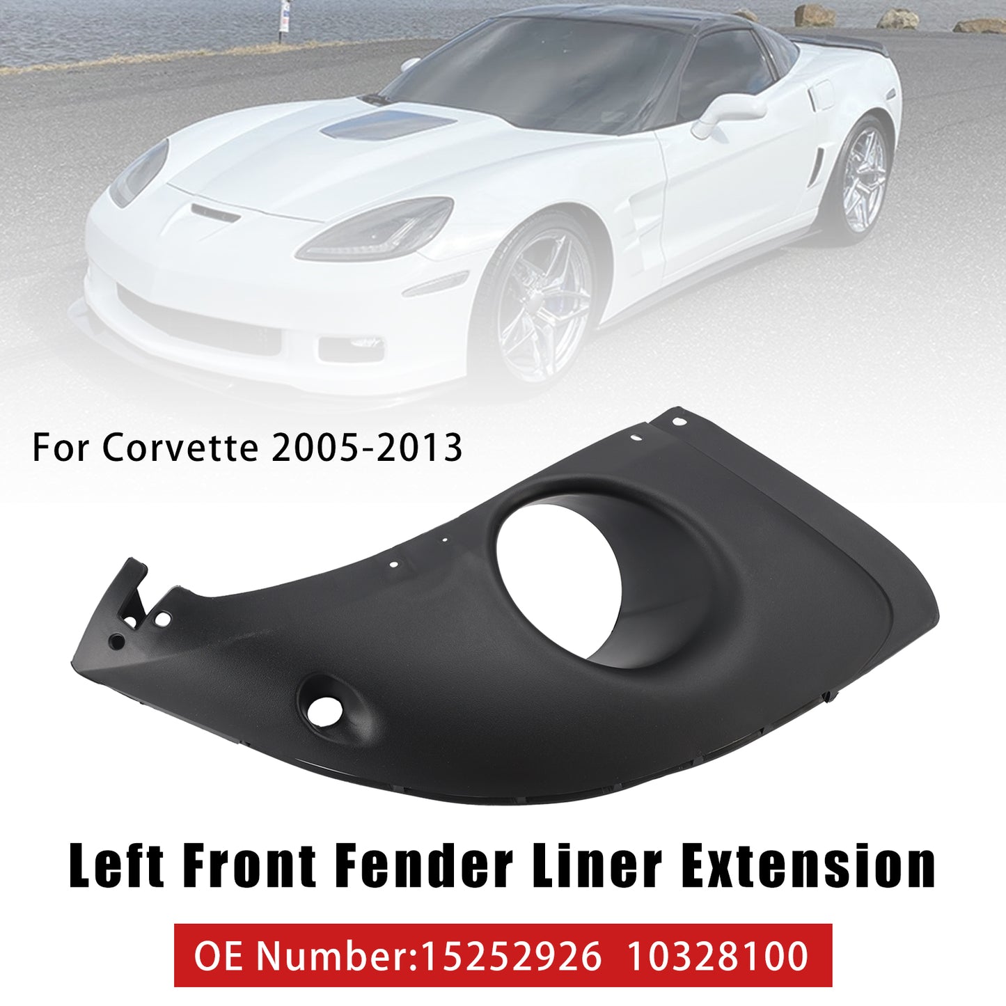 2005-2013 Chevy Corvette 15252926 10328100 Left Front Fender Liner Extension