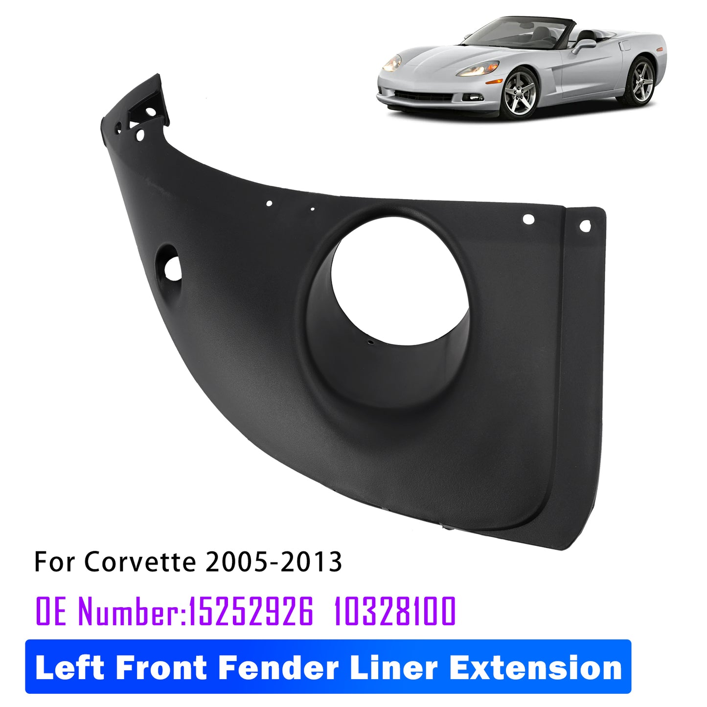 2005-2013 Chevy Corvette 15252926 10328100 Left Front Fender Liner Extension