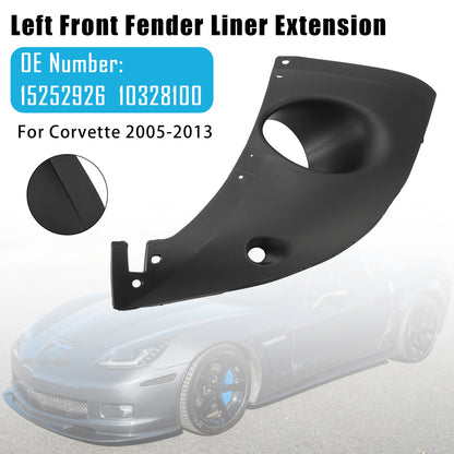 2005-2013 Chevy Corvette 15252926 10328100 Left Front Fender Liner Extension