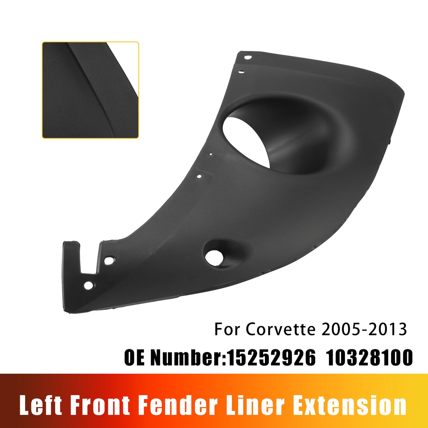 2005-2013 Chevy Corvette 15252926 10328100 Left Front Fender Liner Extension