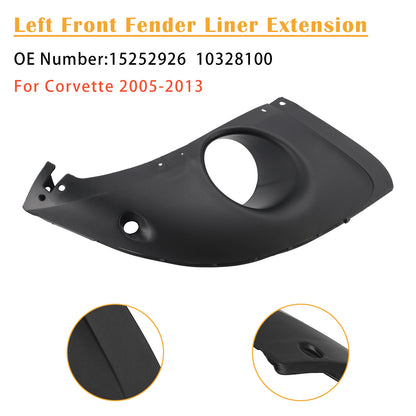 2005-2013 Chevy Corvette 15252926 10328100 Left Front Fender Liner Extension