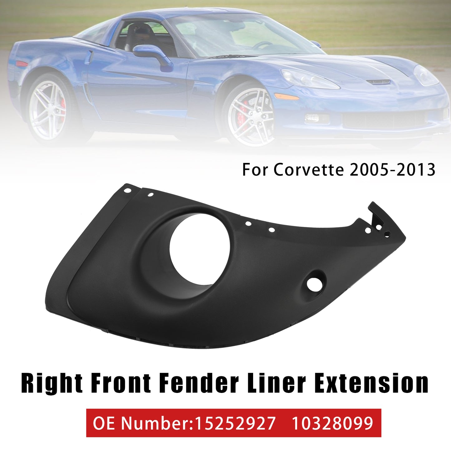 2005-2013 Chevy Corvette 15252927 10328099 Right Front Fender Liner Extension