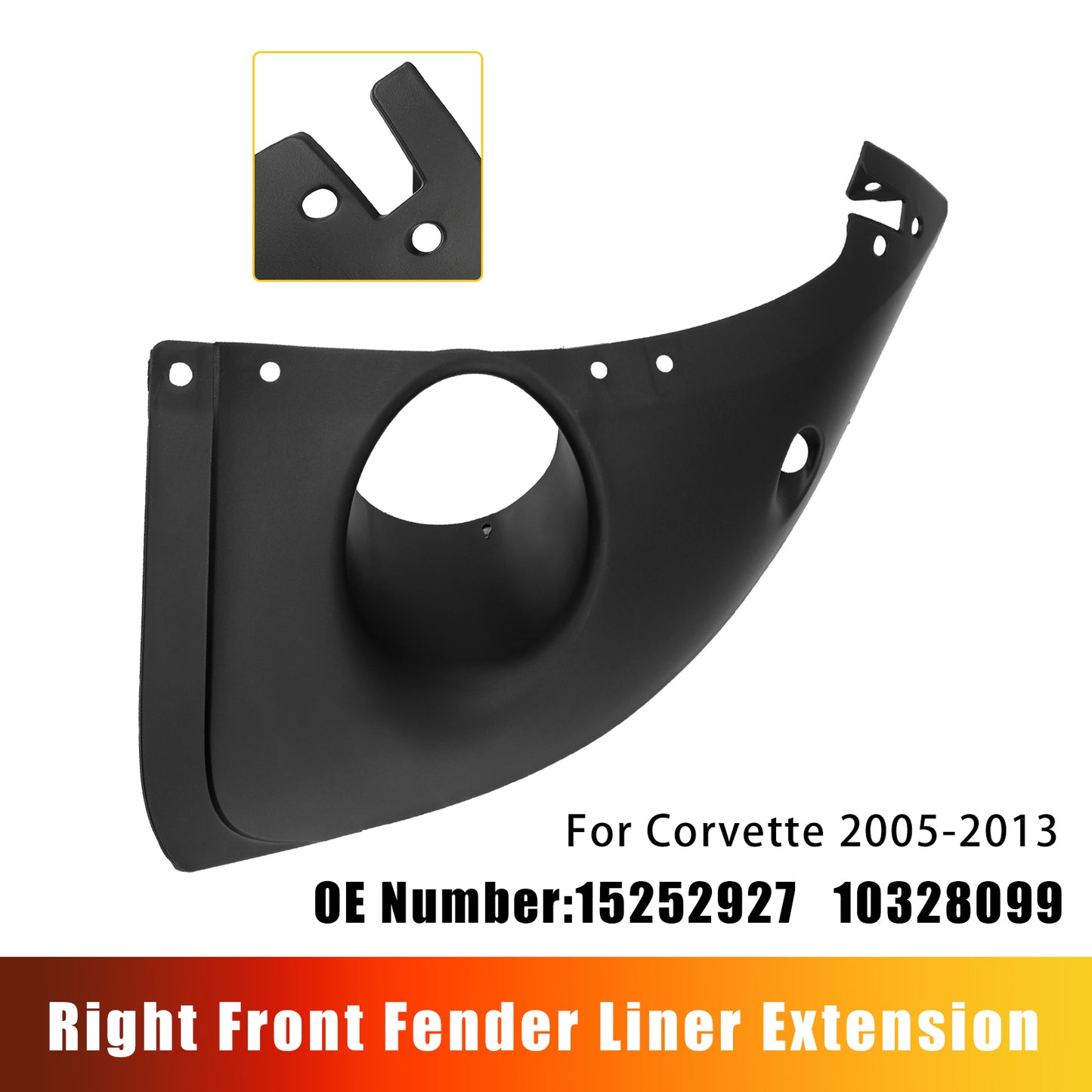 2005-2013 Chevy Corvette 15252927 10328099 Right Front Fender Liner Extension