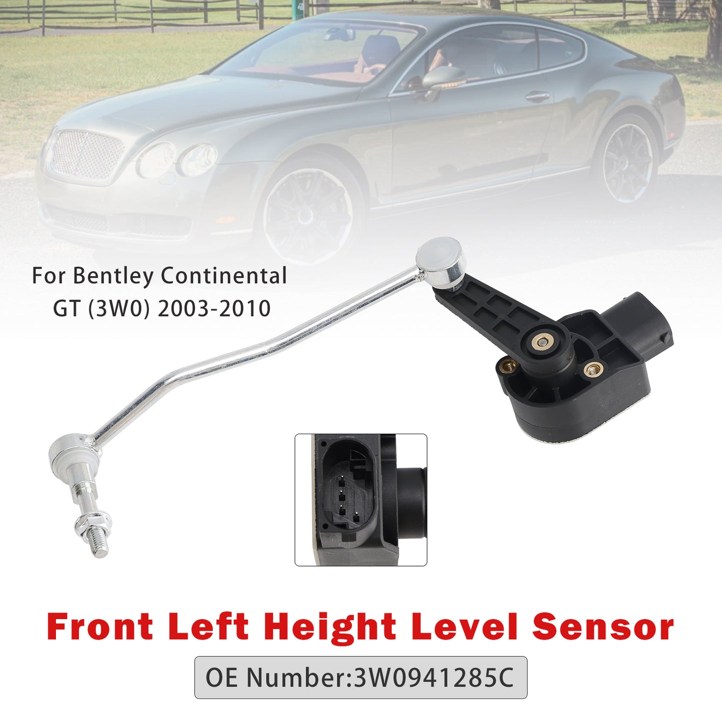 2003-2010 Bentley Continental GT 3W0941285C Front Left Height Level Sensor