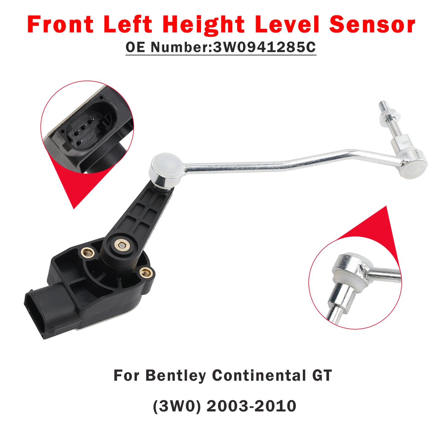 2003-2010 Bentley Continental GT 3W0941285C Front Left Height Level Sensor