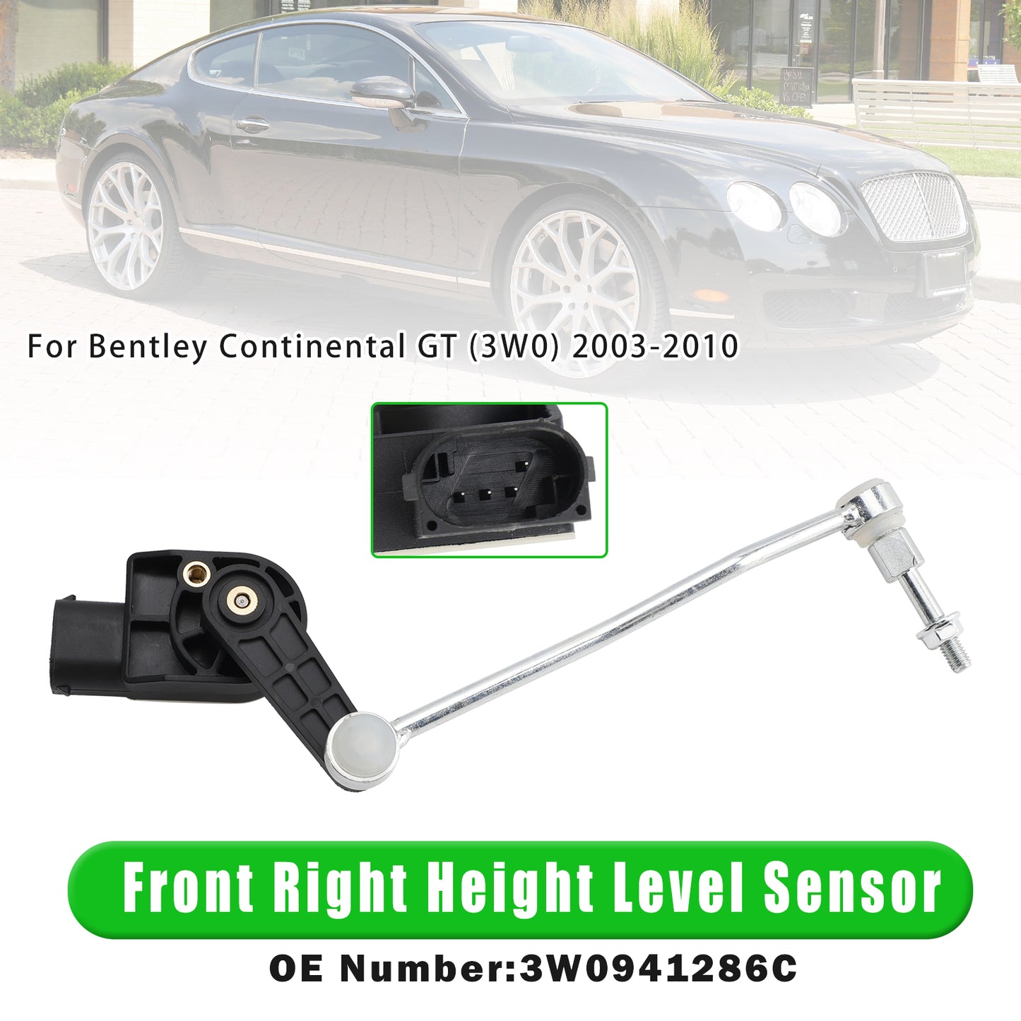 2003-2010 Bentley Continental GT 3W0941286C Front Right Height Level Sensor