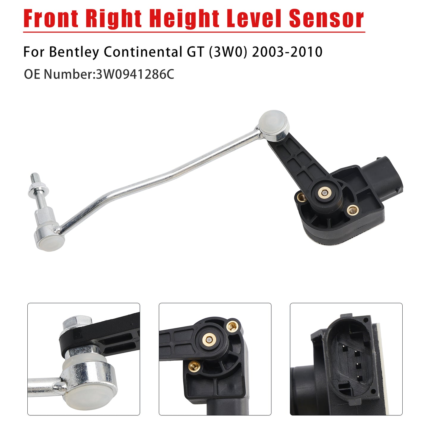2003-2010 Bentley Continental GT 3W0941286C Front Right Height Level Sensor