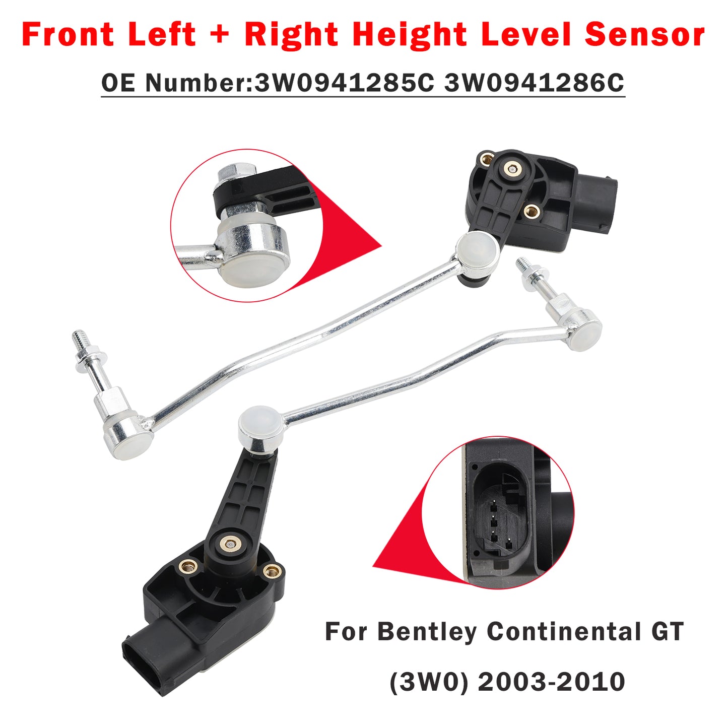2003-2010 Bentley Continental GT 3W0941286C Front Left & Right Height Level Sensor