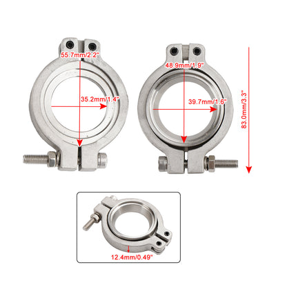 4PC TiAL MV-S 38mm Wastegate V-Band Clamp Set Kit with Screws Nuts and Seals