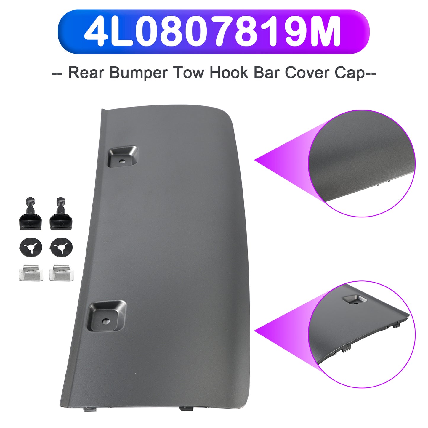 2010-2015 AUDI Q7 4L0807819M Rear Bumper Tow Hook Bar Cover Cap