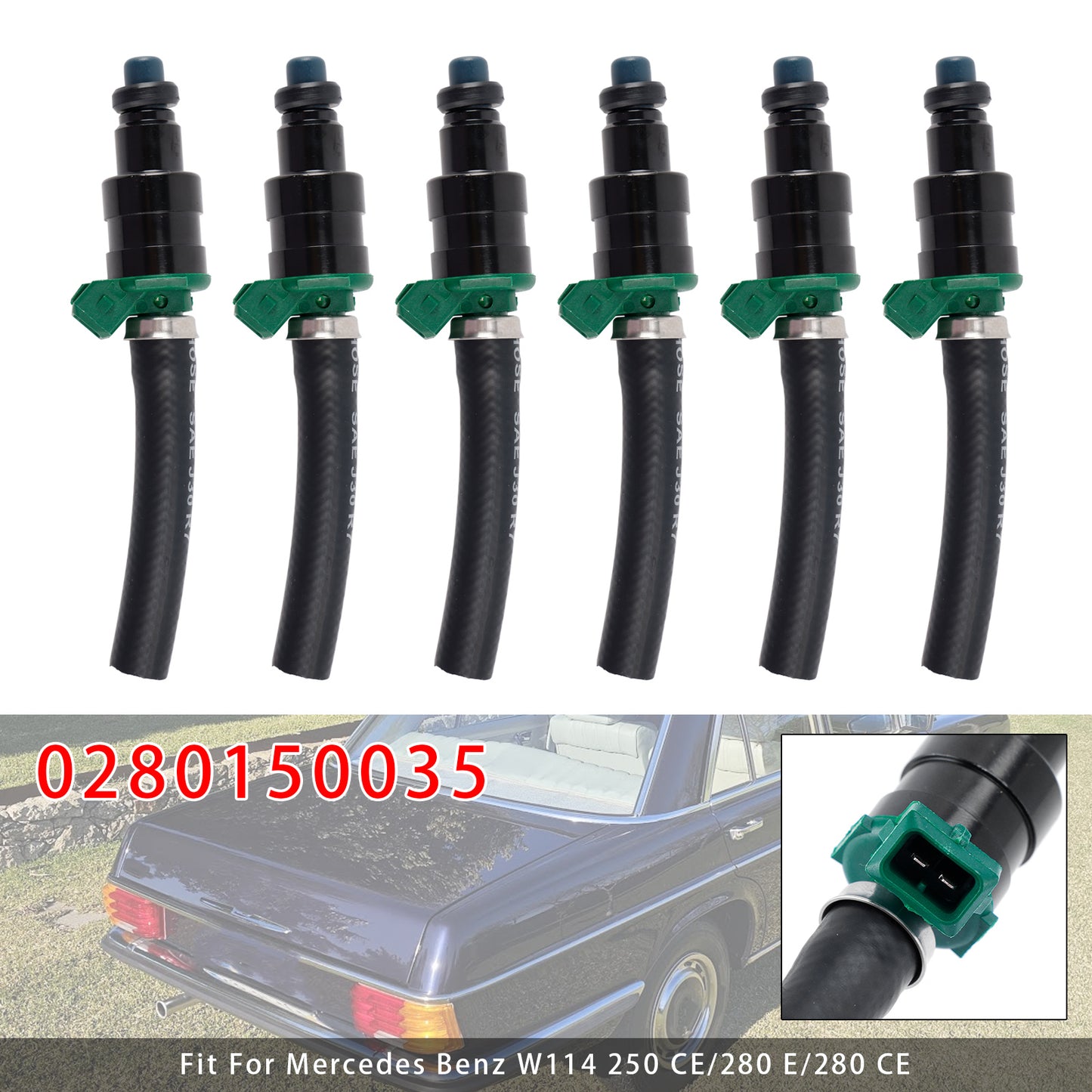 Mercedes Benz R107,C107 280 SL/280 SLC 0280150035 6Pcs Fuel Injector