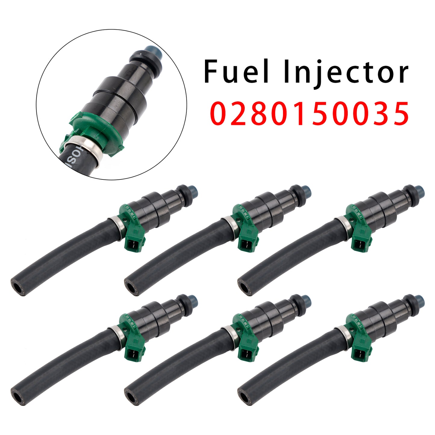 Mercedes Benz R107,C107 280 SL/280 SLC 0280150035 6Pcs Fuel Injector