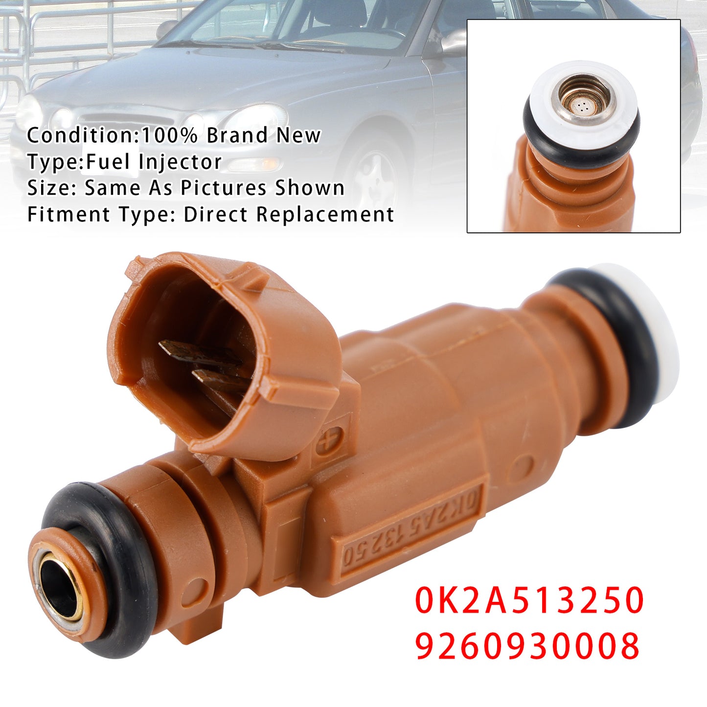 1998-2001 Kia Sephia L4 1.8L 0K2A513250 1Pcs Fuel Injector