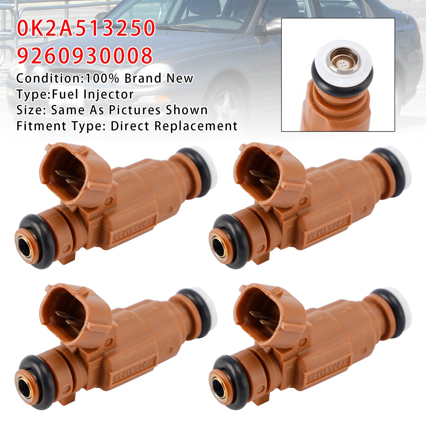 98-04 Kia Spectra Sephia L4 1.8L 0K2A513250 9260930008 4Pcs Fuel Injector