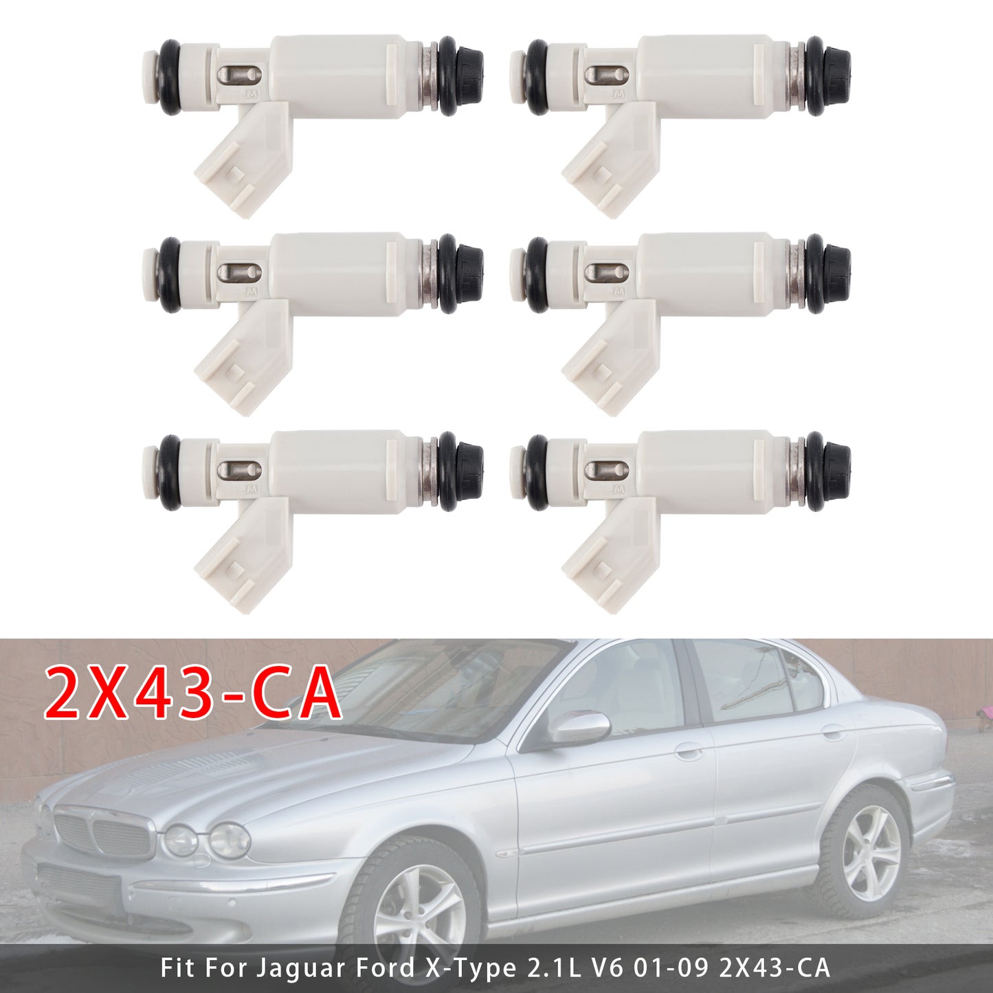 01-09 Jaguar Ford X-Type 2.1L V6 2X43-CA 6Pcs Fuel Injector