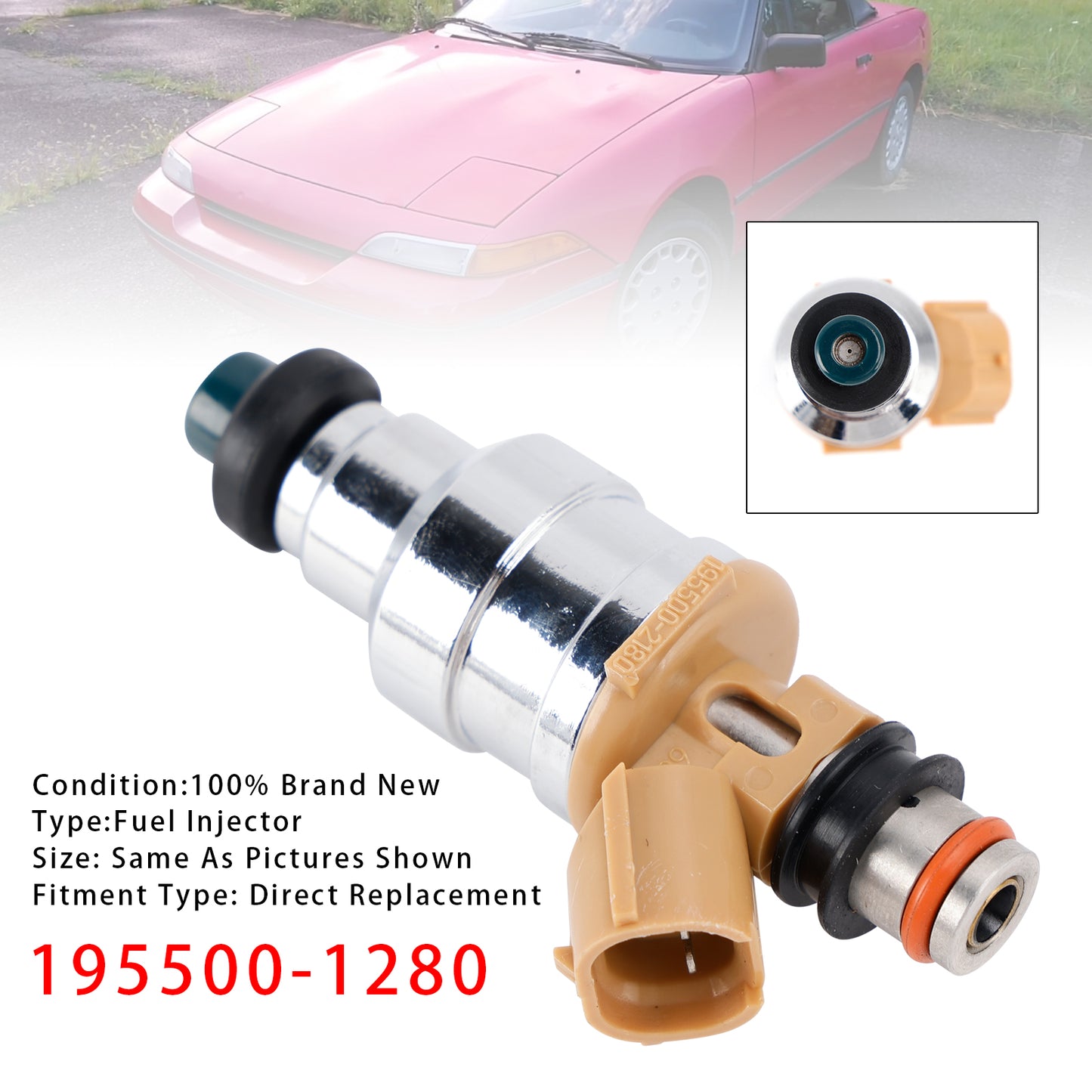 1989 Ford Probe GL Hatchback 2-Door 2.2L 195500-1280 1Pcs Fuel Injector