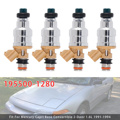 1988-1989 Mazda MX-6 LX Coupe 2-Door 2.2L 195500-1280 4Pcs Fuel Injector