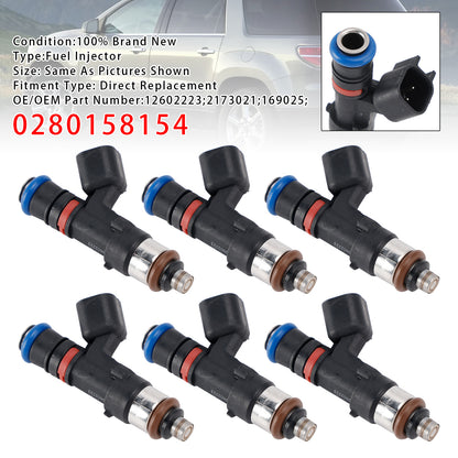07-08 Saturn Outlook Vue GMC Acadia Enclave 0280158154 6Pcs Fuel Injector
