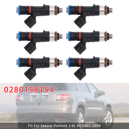 07-08 Saturn Outlook Vue GMC Acadia Enclave 0280158154 6Pcs Fuel Injector