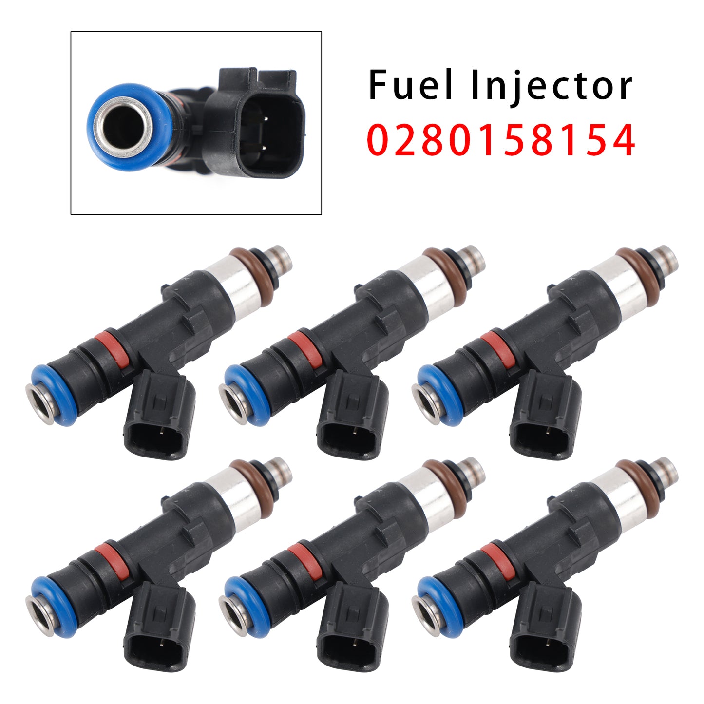 07-08 Saturn Outlook Vue GMC Acadia Enclave 0280158154 6Pcs Fuel Injector