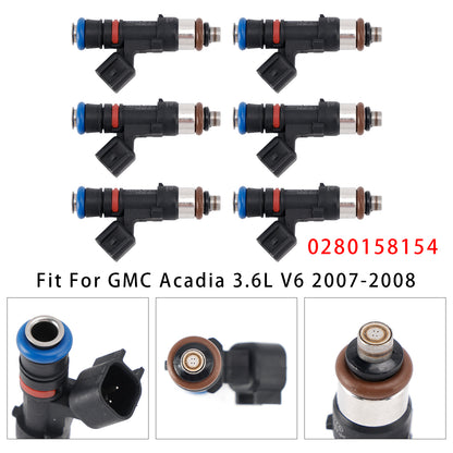 07-08 Saturn Outlook Vue GMC Acadia Enclave 0280158154 6Pcs Fuel Injector