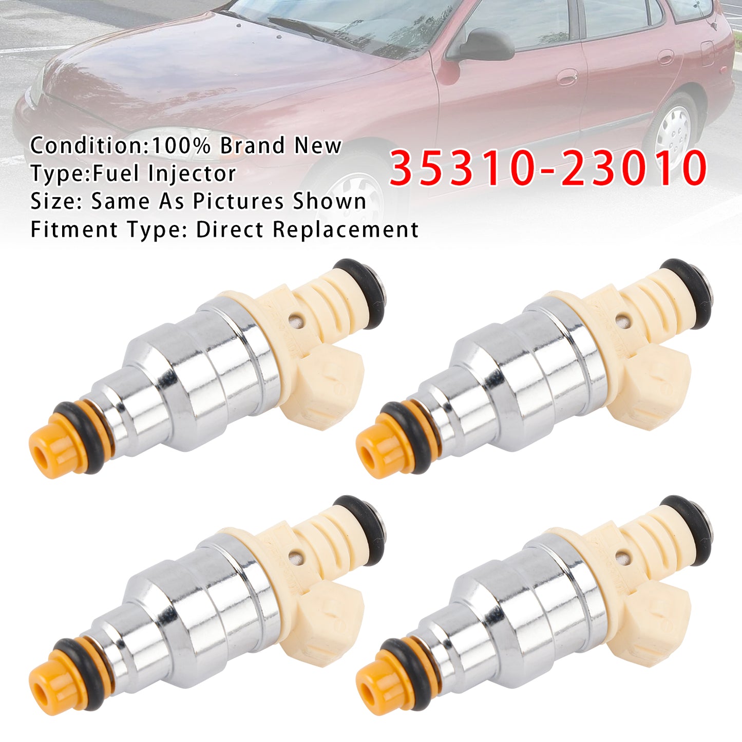 1996-1998 Hyundai Elantra 1.8L I4 35310-23010 4Pcs Fuel Injector