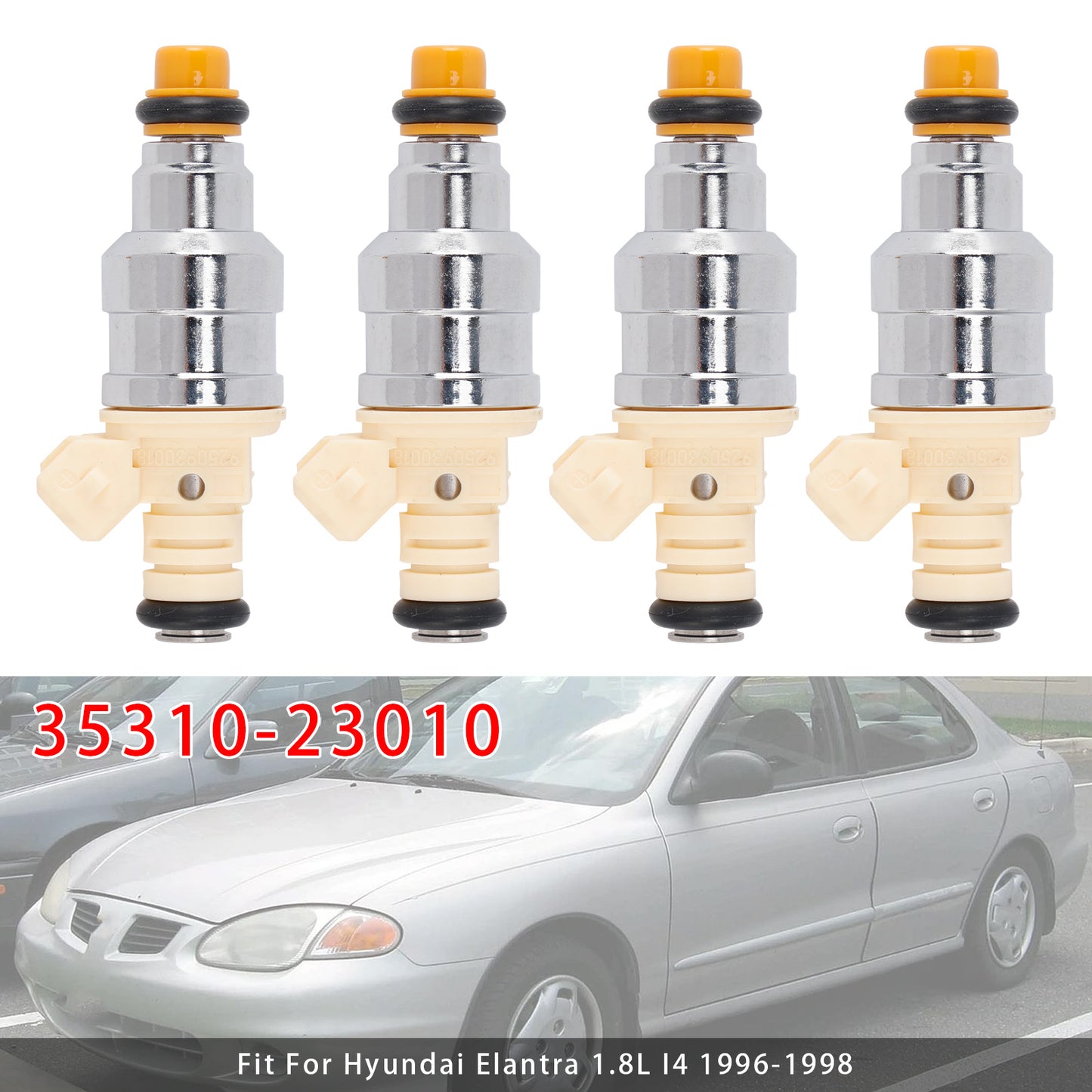 1996-1998 Hyundai Elantra 1.8L I4 35310-23010 4Pcs Fuel Injector
