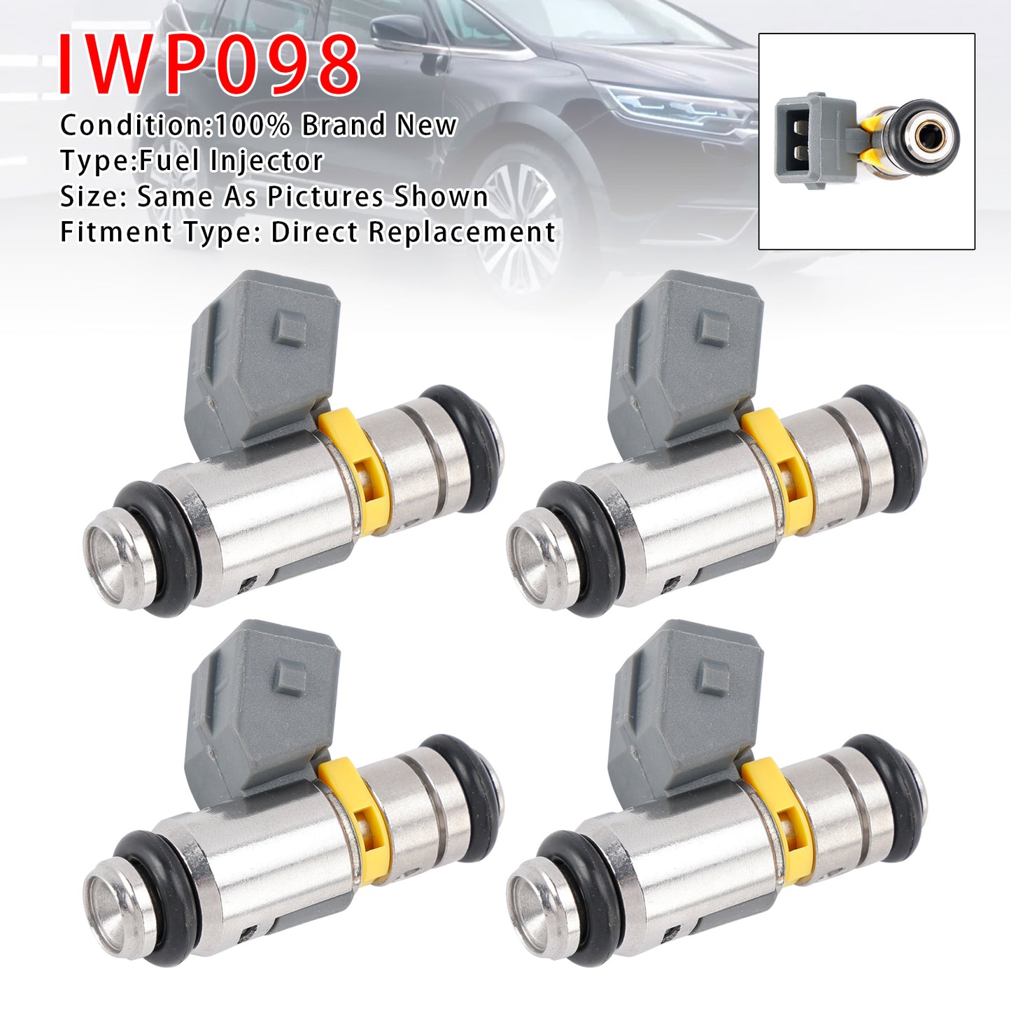 Renault Espace Grand Scénic Laguna Megane II 2.0 IWP098 4Pcs Fuel Injector