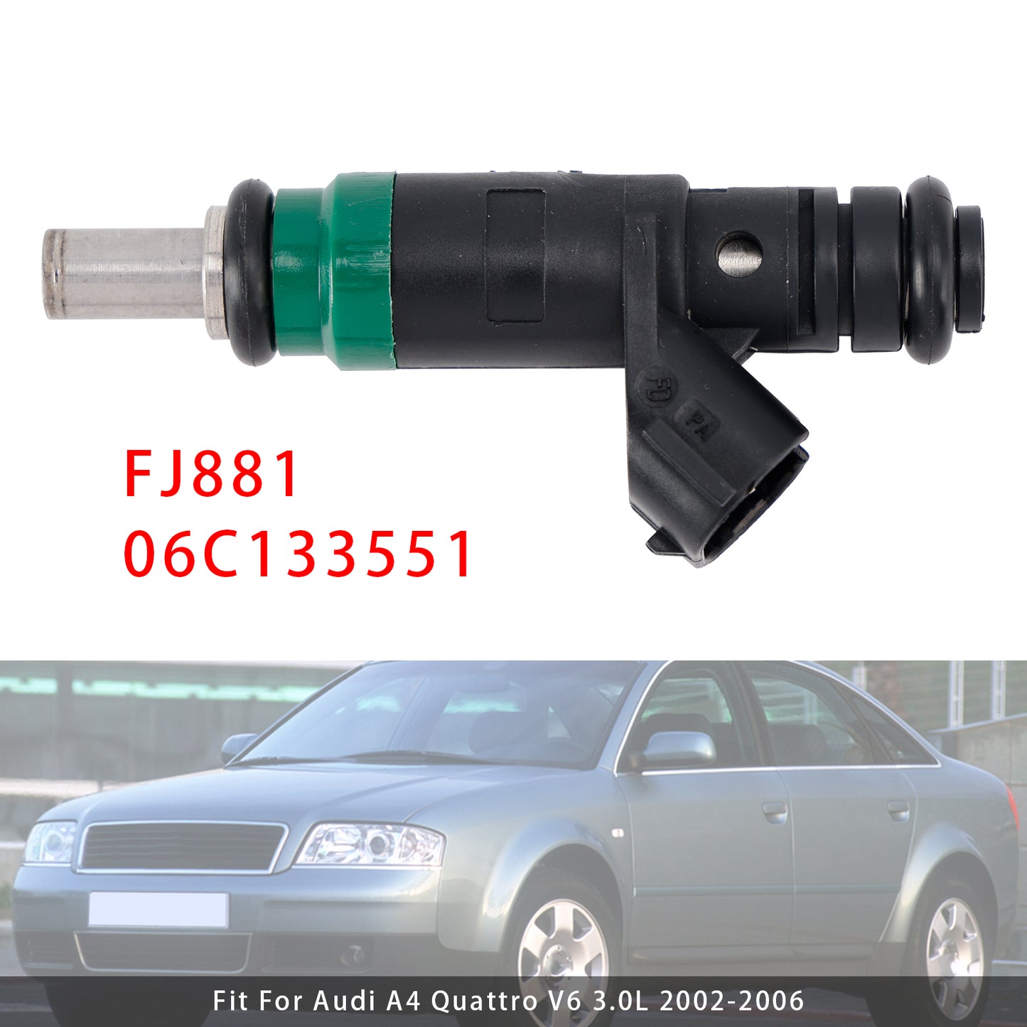 2002-2004 Audi A6 V6 3.0L 06C133551 1Pcs Fuel Injector