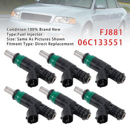 2002-2005 Audi A4 V6 3.0L 06C133551 6Pcs Fuel Injector