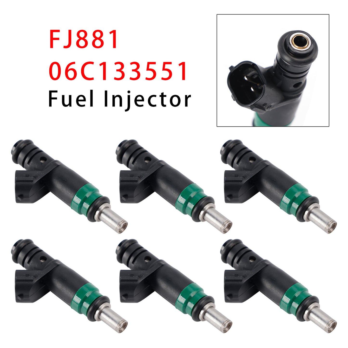 2002-2005 Audi A4 V6 3.0L 06C133551 6Pcs Fuel Injector