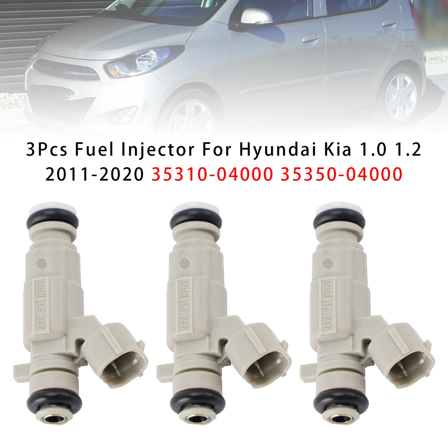01.2019-09.2020 Hyundai i20 II (GB, IB) 1.2 LPG Hatchback 35350-04000 3Pcs Fuel Injector