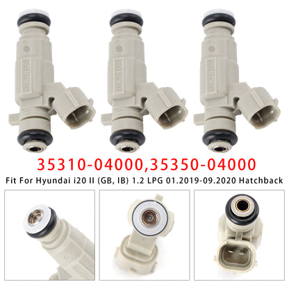 01.2019-09.2020 Hyundai i20 II (GB, IB) 1.2 LPG Hatchback 35350-04000 3Pcs Fuel Injector