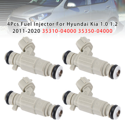 04.2011-12.2013 Hyundai i10 I (PA) 1.2 Hatchback 35350-04000 4Pcs Fuel Injector