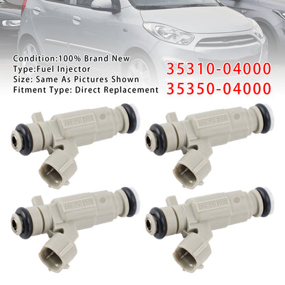 04.2011-12.2013 Hyundai i10 I (PA) 1.2 Hatchback 35350-04000 4Pcs Fuel Injector