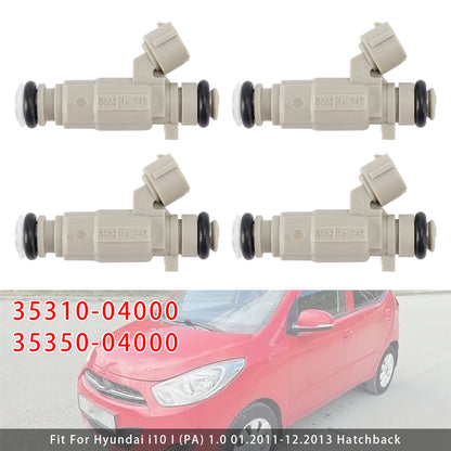 04.2011-12.2013 Hyundai i10 I (PA) 1.2 Hatchback 35350-04000 4Pcs Fuel Injector