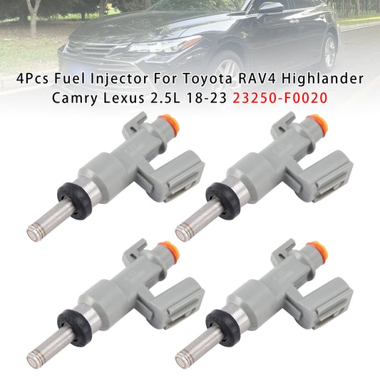 18-23 Toyota RAV4 Highlander Camry Lexus 2.5L 23250-F0020 4Pcs Fuel Injector