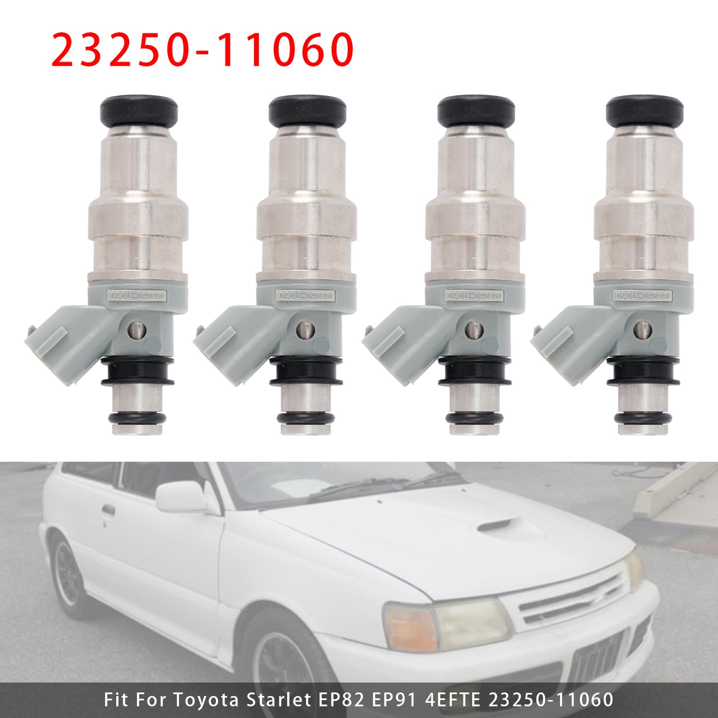 Toyota Starlet EP82 EP91 4EFTE 23250-11060 4Pcs Fuel Injector
