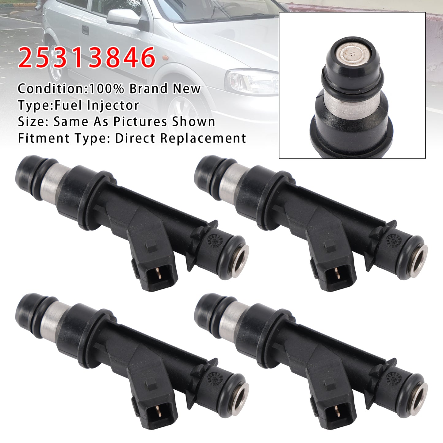 2003/01-2005/10 Opel Astra G Cabriolet T98 1598 cc 76 KW 103 HP 25313846 4Pcs Fuel Injector