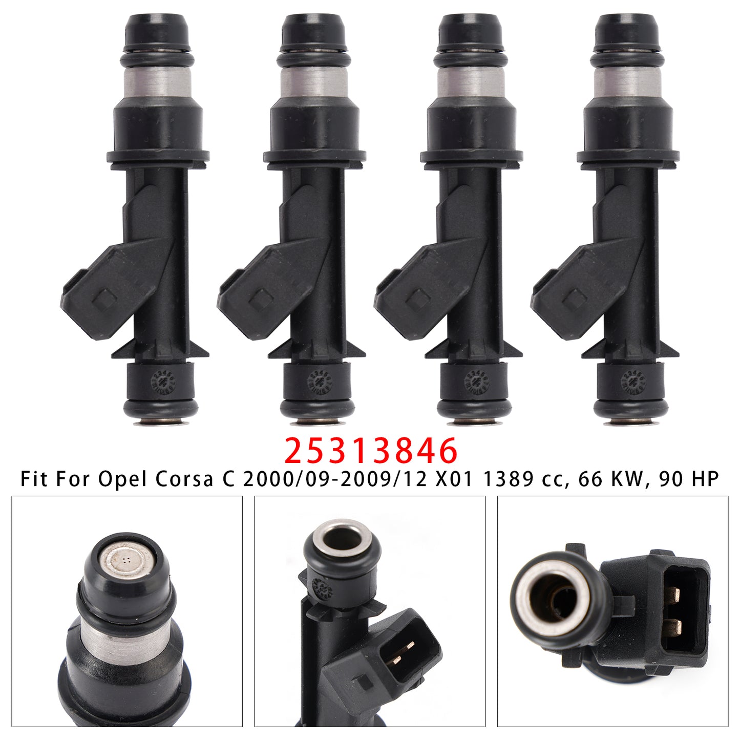 2003/01-2005/10 Opel Astra G Cabriolet T98 1598 cc 76 KW 103 HP 25313846 4Pcs Fuel Injector