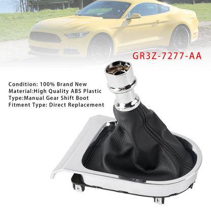 2015-2017 Ford Mustang GR3Z-7277-AA Manual Gear Shift Boot Chrome Sync Trim