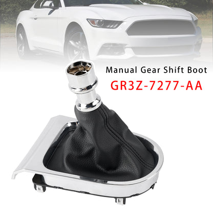 2015-2017 Ford Mustang GR3Z-7277-AA Manual Gear Shift Boot Chrome Sync Trim