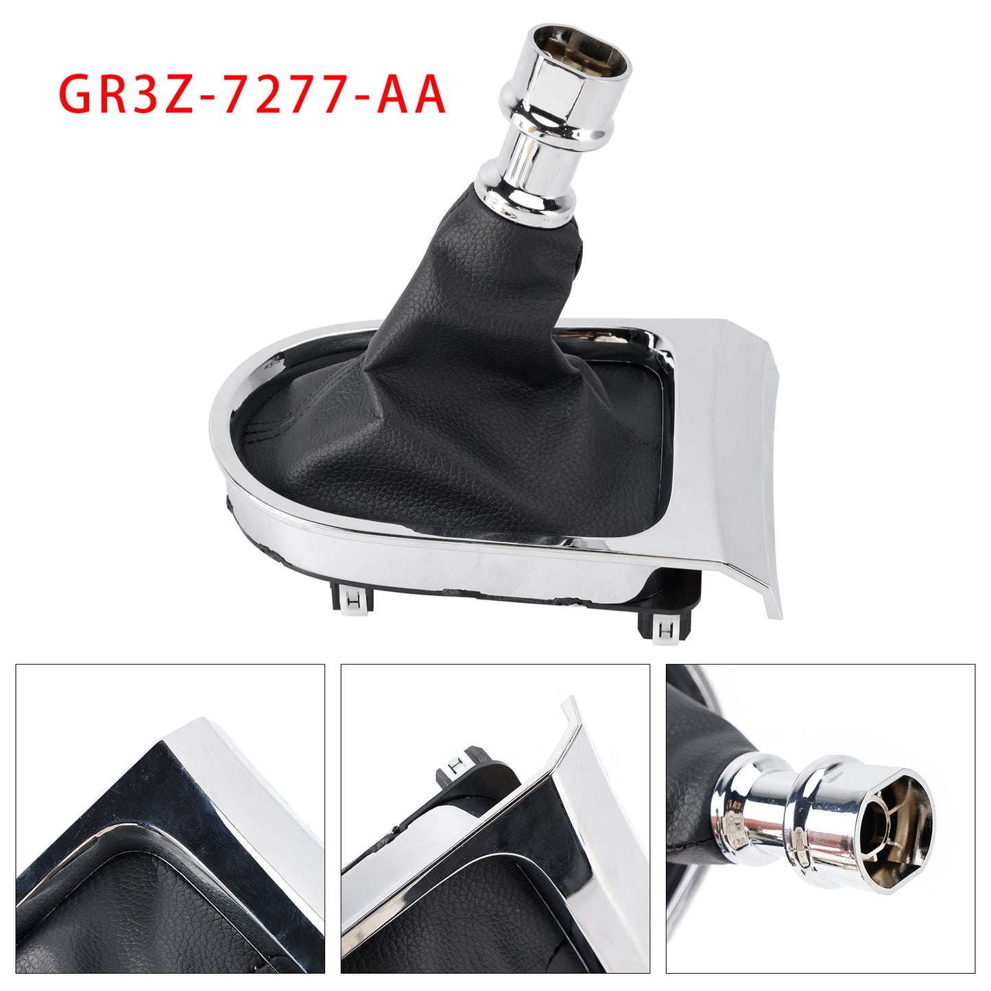 2015-2017 Ford Mustang GR3Z-7277-AA Manual Gear Shift Boot Chrome Sync Trim