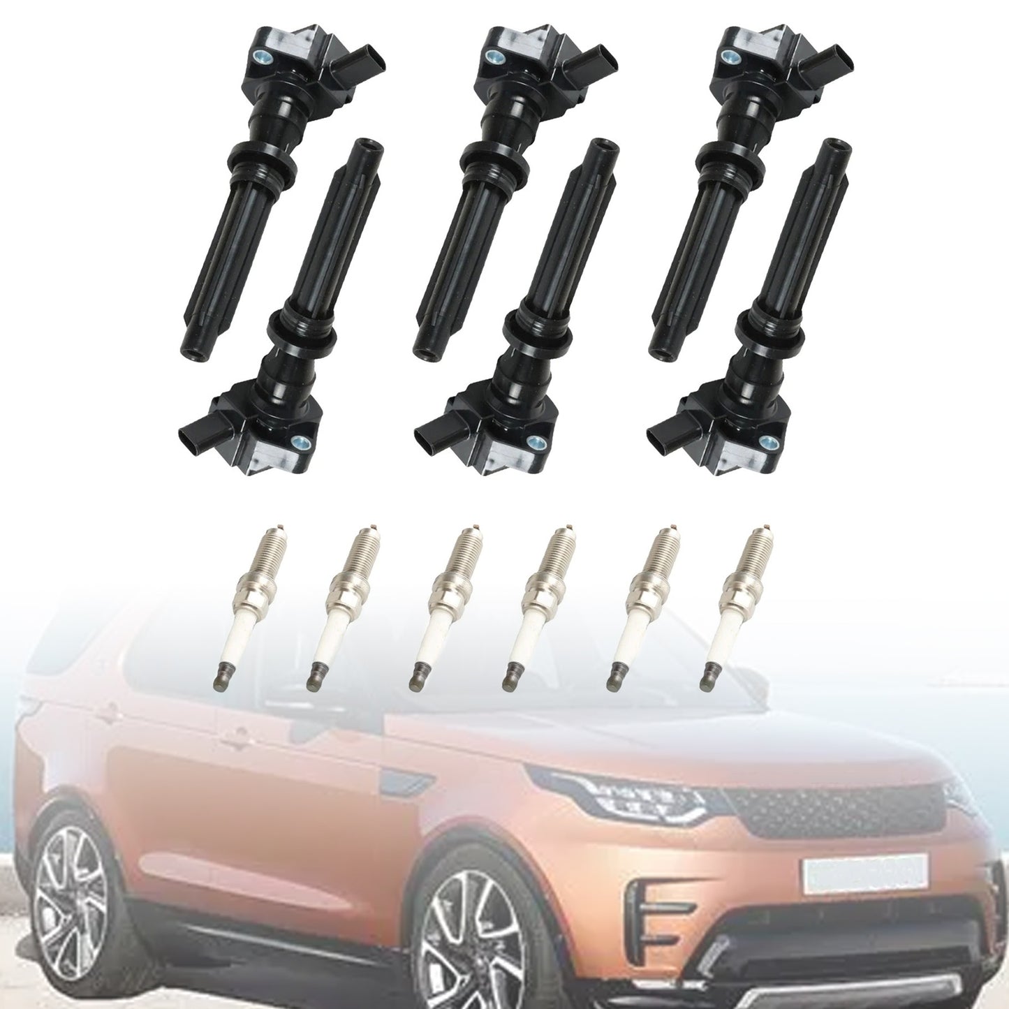 2017-2020 Land Rover Discovery UF730 6 Ignition Coils Spark Plugs