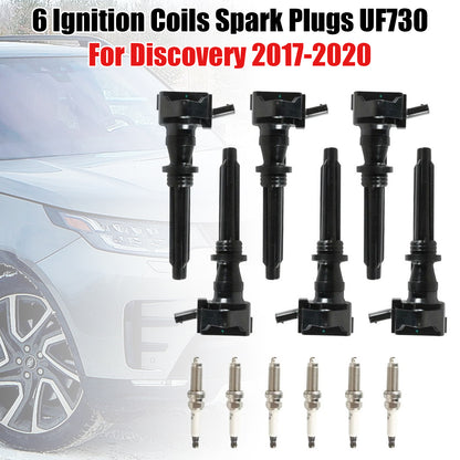 2017-2020 Land Rover Discovery UF730 6 Ignition Coils Spark Plugs